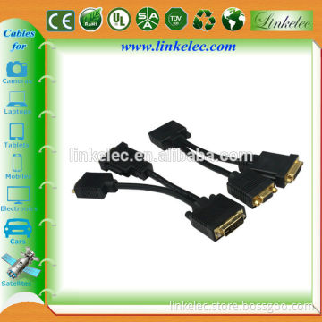 Gold plated wholesale Y cable double dvi adapter with vga converter